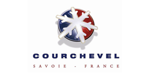 Logo of Courchevel, one of our most asked travel through the Alps mountain resort